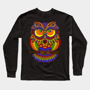 Rainbow Owl Art Long Sleeve T-Shirt